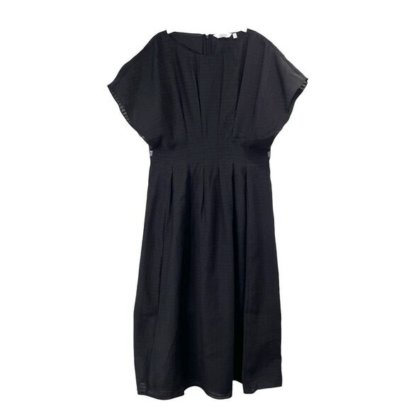 & Other Stories Dresses & Skirts - & Other Stories pleated striped midi dress Size 12 black lagenlook modest boho
